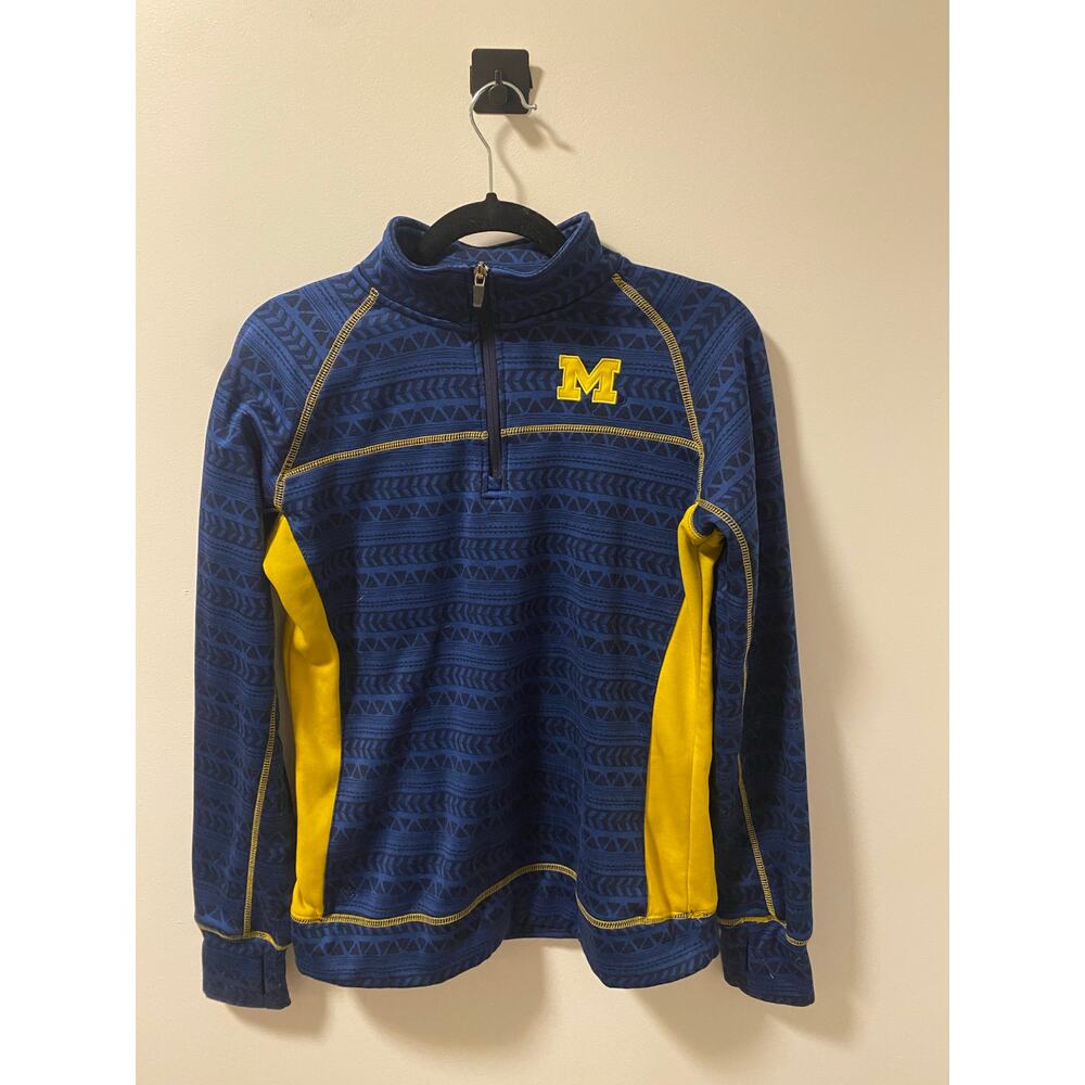 Colosseum Women's Michigan Wolverines Navy Embroidered 1/4 Zip Pullover-Size L